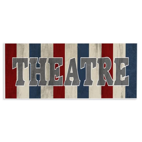Rustic Vintage Theatre Sign, 7 x 17 Inch Mounted Print on Wall Plaque