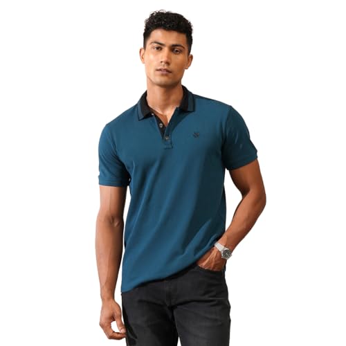 Image of WROGN Men's 100% Cotton Polo T-Shirt | Solid Style | Slim Fit