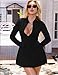 YMDUCH Women's Sexy Long Sleeve Deep V Neck A-Line Mini Party Cocktail Dress Black