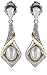 Sterling Silver, 14k Yellow Gold and Diamond Accent Calla Lilly Freshwater Cultured Pearl Earrings