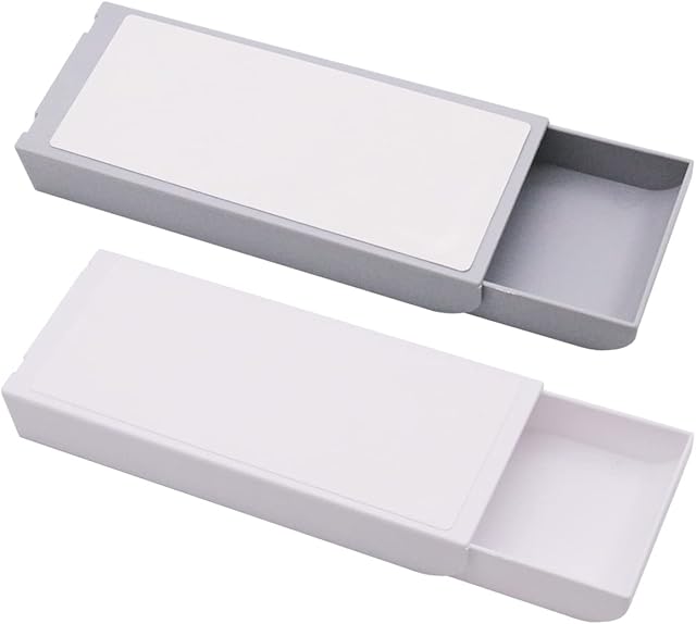 huahuo 2 Pcs Under Desk Drawers, Self-Adhesive Drawer Organizer, Hidden Under Desk Storage Box for School Office Home (White & Gray)