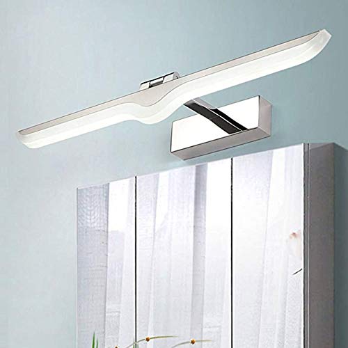 Preisvergleich Produktbild QueenYA Wandleuchte Led Einfach Modern Edelstahl Spiegellicht Badezimmerspiegelleuchte Anti-beschla Wasserdicht Spiegeln Kabinett Badezimmer Spiegellicht,Naturallight,12W / 52CM