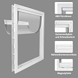 CEESC Große Hundeklappe mit weicher, transparenter Magnetklappe und einrastbarer Verschlussplatte, Premium-Haustür aus PVC-Kunststoff für große Hunde (XL, Weiß)