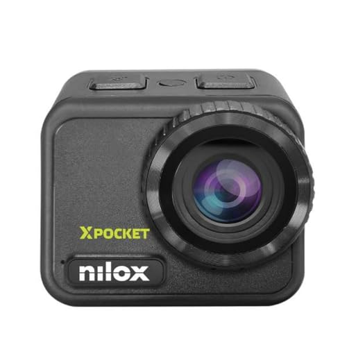Nilox XPOCKET Action Cam Sportkamera, kompakt, 4K mit 30 fps, 5,3 cm (2,1 Zoll) LCD-Display, WLAN-Verbindung, Akku 1050 mAh, wasserdicht bis 21 m, ohne Hülle