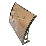 QIANDA Vordach Haustür Überdachung, Regenbeständig Schnee Türvordach Schlagfest Braun PC Tafel Flammhemmend, Zum Terrasse Eingang (Size : 150cm x 60cm)