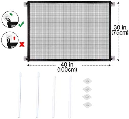 Magic Gate for Dogs Dog gate Pet Safety Gate Portable Folding Mesh Magic Gate Safe Guard Install Anywhere Indoor Outdoor Home Kitchen Safety Fence (Black)