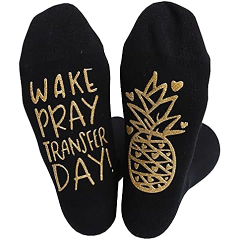 TITTOK IVF Gifts Lucky Transfer Socks Wake Pray Transfer Day Pineapple Warrior Infertility Awareness Gift For Women Cover