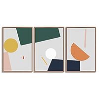 3 Piece Framed Canvas Wall Art Moon Picture Geometric Canvas Prints Home Artwork Decoration for Living Room,Bedroom - 16