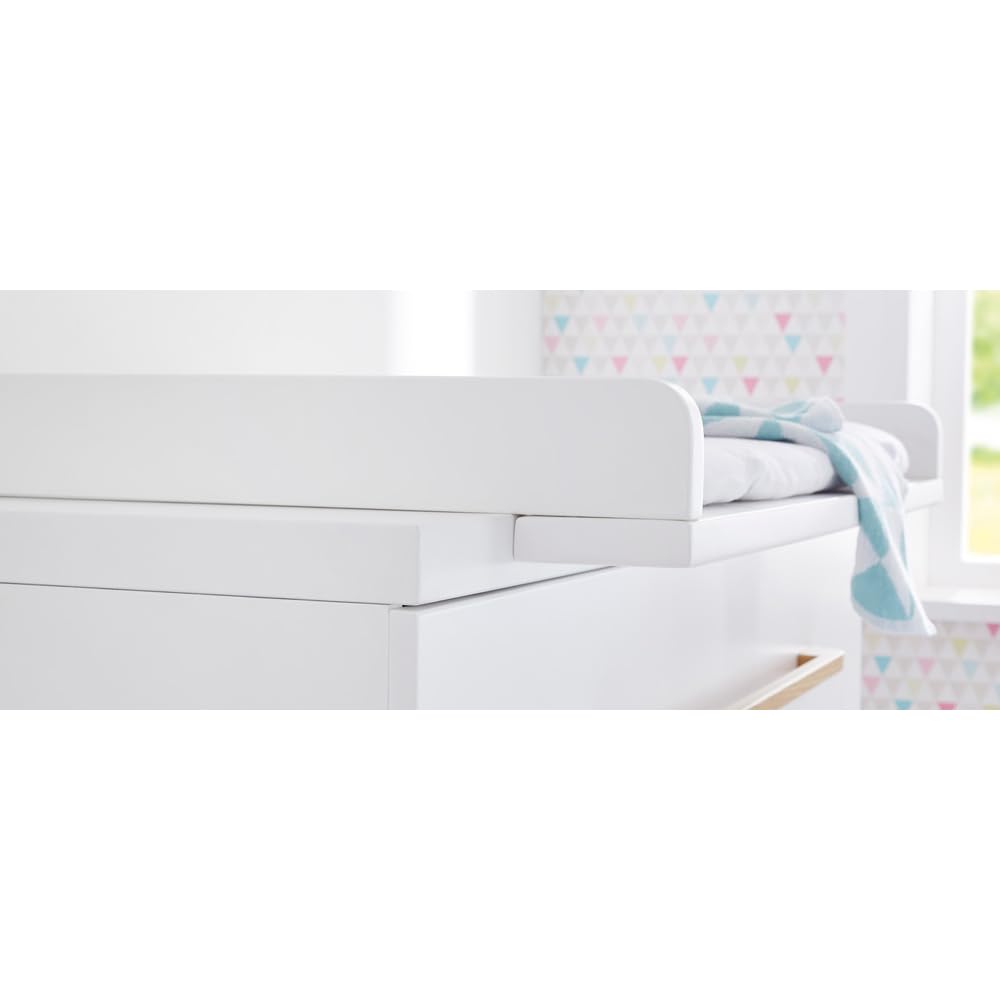 Babyzimmer Komplett Set inkl. Matratze in weiß edelmatt mit Bücherregal