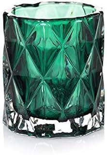 Emerald Fractal Glass Votive Candle Holder