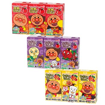 明治 アンパンマン3種セットA「ぶどう、やさい、りんご」125ml×3本×36パックのサムネイル