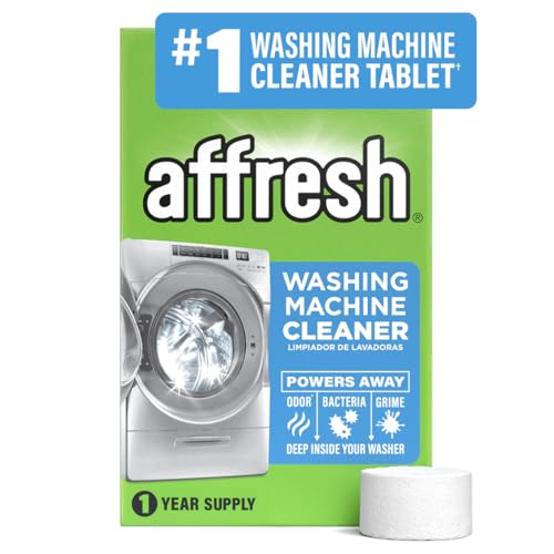 Affresh Washing Machine Cleaner, Helps Power Away Odor Causing Bacteria & Grime Deep Inside Pump, Valve & Hoses, 12 Time Release Tablets, 1 Year Supply