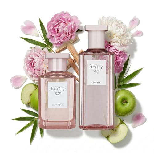 Finery Flower Bed Eau De Parfum & Body Mist Gift Set | Floral & Sweet Notes Of Lush Peony & Green Apple | Fine Mist Spray & Perfume For Women | Fragrance Layering Duo (2oz + 5oz)