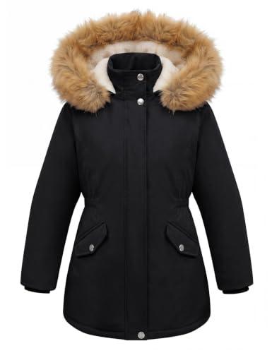 Tuopuda Manteau Fille Hiver Parka Fille Chaude Déperlante à Capuche
