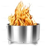 27' Smokeless Fire Pit, Wood Burning Camping Stove with Removable Stand & Ash Pan, Portable Outdoor Bonfire Fire Pit, Stylish Practical Solo Stoves for Camping Backyard Patio Beach