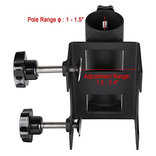 Patio Umbrella Holder | Outdoor Market Umbrella Mount Bracket,Heavy Duty Steel Deck Umbrella Clamp Attaches To Railing (Range:1 1/5" -2 2/5") Maximizing Patio Space And Shade (1) #TOP1
