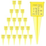 Afcabakila 20pack Yellow Transparent Rain Gauge, Sprinkler Gauge Compact Portable 1.5" Wide Mouth Outdoor Rain Gauges For Yard Lawn Garden With Inch And Centimeter Scales Accurate Rainfall Measurement