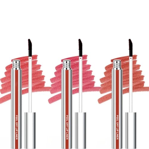 3 Colors Peel off Lip Liner Tatto,Peel Off Lip line/r Tat/to with Matte,Lasting Lip Stain Peel Off Lipstick,Ta/tto Lip Lin/er Long Lasting Lip Tint Stain,Highly Pigmented Peel Off Lip Li/ner Tatt