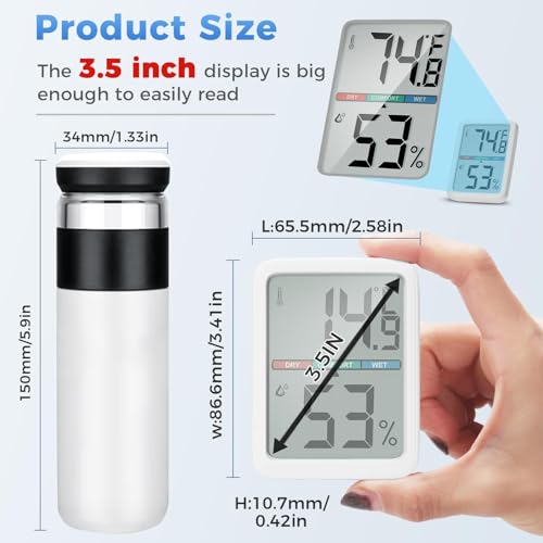 MAKINGTEC Digital Thermometer Hygrometer, LCD Screen Room Thermometer, Thermometer Hygrometer Indoor with High Accuracy, Suitable for Greenhouse, Home and Office Measuring Devices