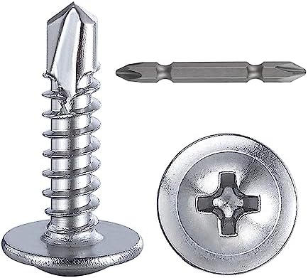 Wensilon（300pcs）#8×3/4”for Sheet Metal Self-Tapping Screws 410 Stainless Steel Truss Head High-Strength Quick Tapping Screws