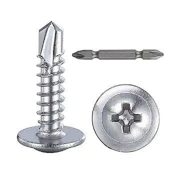 Wensilon 300pcs #8×3/4” Self-Tapping Screws for Sheet Metal, 410 Stainless Steel, Truss Head, High-Strength