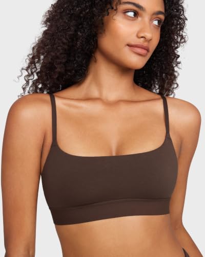 Image of INLYRIC Women's Cotton Bralette - Wireless Unlined Sleep Comfortable Seamless Cami Bra