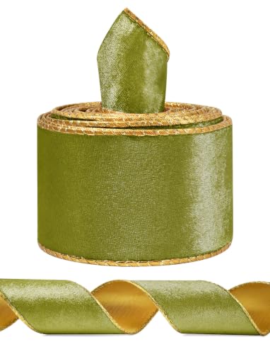 SIMISI RIBBON Wired Velvet Ribbon for Christmas Decor, Gift Wrapping