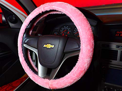 Capa para Volante Pelucia Rosa Peludinho Muito Fofo Confortável para Dirigir
