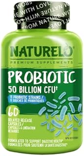 NATURELO Probiotic Supplement - 50 Billion CFU - 11 Strains - One Daily