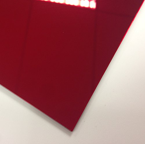 CrestGlass 3mm Red 1400 Plaskolite Mirror Acrylic Sheet 8ft x 4ft 2440mm x 1220mm Perspex Mirror Plastic Safety Mirror