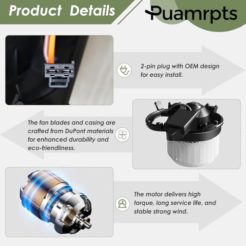 Image of AC Heater Blower Motor Assembly - Compatible with Mercedes-Benz Vehicles - CLA250 2013-2019, GLA250 2015-2020, B250e, CLA45 AMG, GLA45 AMG, Replace# PM5166