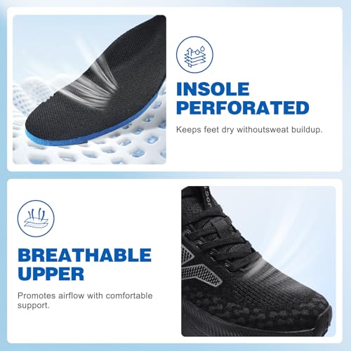 Image of Womens Wide Slip On Walking Shoes with Cushioned Arch Support Comfort Orthopedic Running Sneakers for All Day Standing