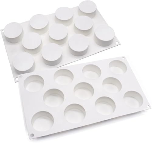 Miniatura 3 de Molde de silicona de cilindro plano para hornear, cubierta de chocolate, galletas, sándwich, muffins, magdalenas, pasteles, pudín, gelatina