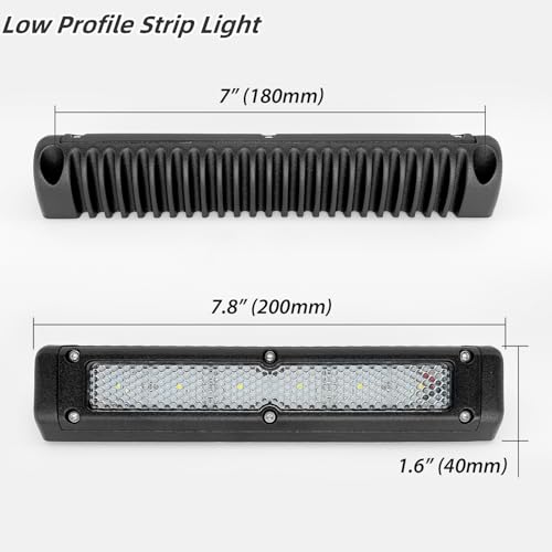 Dream lighting RV Exterior Light LED Porch Awning Light 12v 720 Lumen Black Lighting Fixture, Cool White, 7.8inch (1 Light)