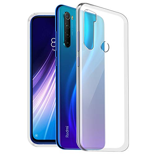 Image of Fashionury Crystal Clear Case for Redmi Note 8 | Yellowing Resistance | Transparent TPU Silicone | Raised Camera Lips | Slim Transparent Cover