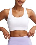 RUNNING GIRL Sports Bras for Women High Support, Criss-Cross Strappy Back Sports Bras for Women with Molded Cups_RGWX3066_White_L_AU