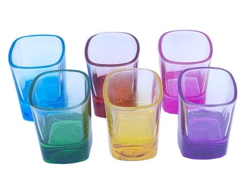 Swarley Shot Glasses Set - Cute Shot Glasses | Mini Shot - Tequila Glasses - Vasos De Chupito, Crystal Shot Glasses - Espresso Shot Glass - Colored Glass - Neon Shot (Multi Color) (6 Pieces) #TOP3