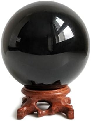 Mina Heal Obsidian Crystal Ball for Fengshui Ball, Meditation, Crystal Healing, Divination Sphere, Home Decoration, 100% Natural and Genuine