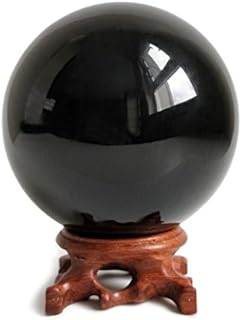 Mina Heal Obsidian Crystal Ball for Fengshui Ball, Meditation, Crystal Healing, Divination Sphere, Home Decoration, 100% Natural and Genuine