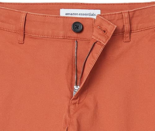 Amazon Essentials Women's Mid-Rise Slim-Fit 10 Inch Inseam Bermuda Khaki Short, Rust Orange, 8 #TOP4