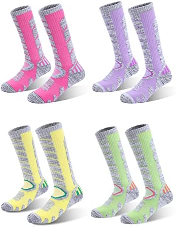 GUUMOR 4 Pairs Ski Socks Womens Mens Skiing Snowboarding Sports Warm Winter Thermal Socks