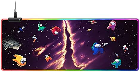 Among Us Mouse Pad RGB Anime Mouse Mat Home Office Computer Gaming Mousepad 4mm Thick 31.5x11.8 Inch