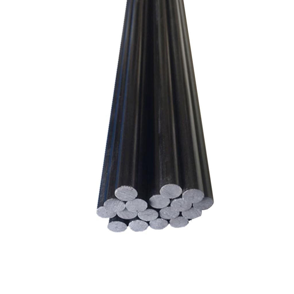 10 Stück 500 mm schwarze Glasfaserstäbe – hochfestes Isoliermaterial for RC-Flugzeugmodelle, Bastelarbeiten und mehr(8.0x500mm)