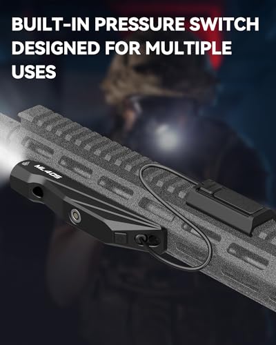 VOTATU ML40S 1450 Lumens Tactical Flashlight with Pressure Switch Compatible with M-Lok Rail Weapon Light for Rifle, Strobe Function, Magnetic Rechargeable - Thumbnail 2