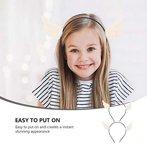 PIXNOR 2 PeÃ§as de Tiara de Anjo Asas AcessÃ³rio de Traje de Halloween para CrianÃ§as CrianÃ§as