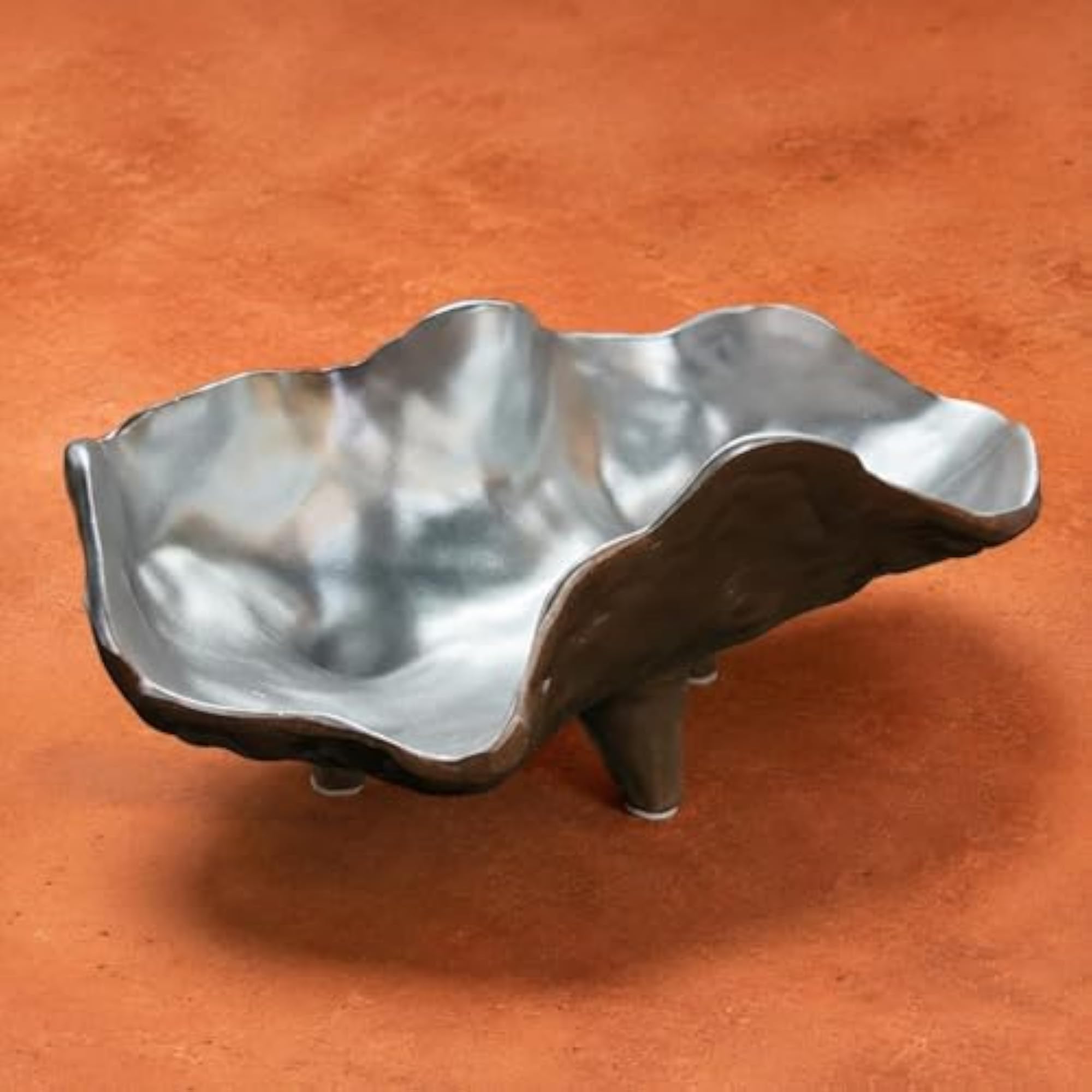 Retro Silver Tray, Italian Design Irregular Metal Tray