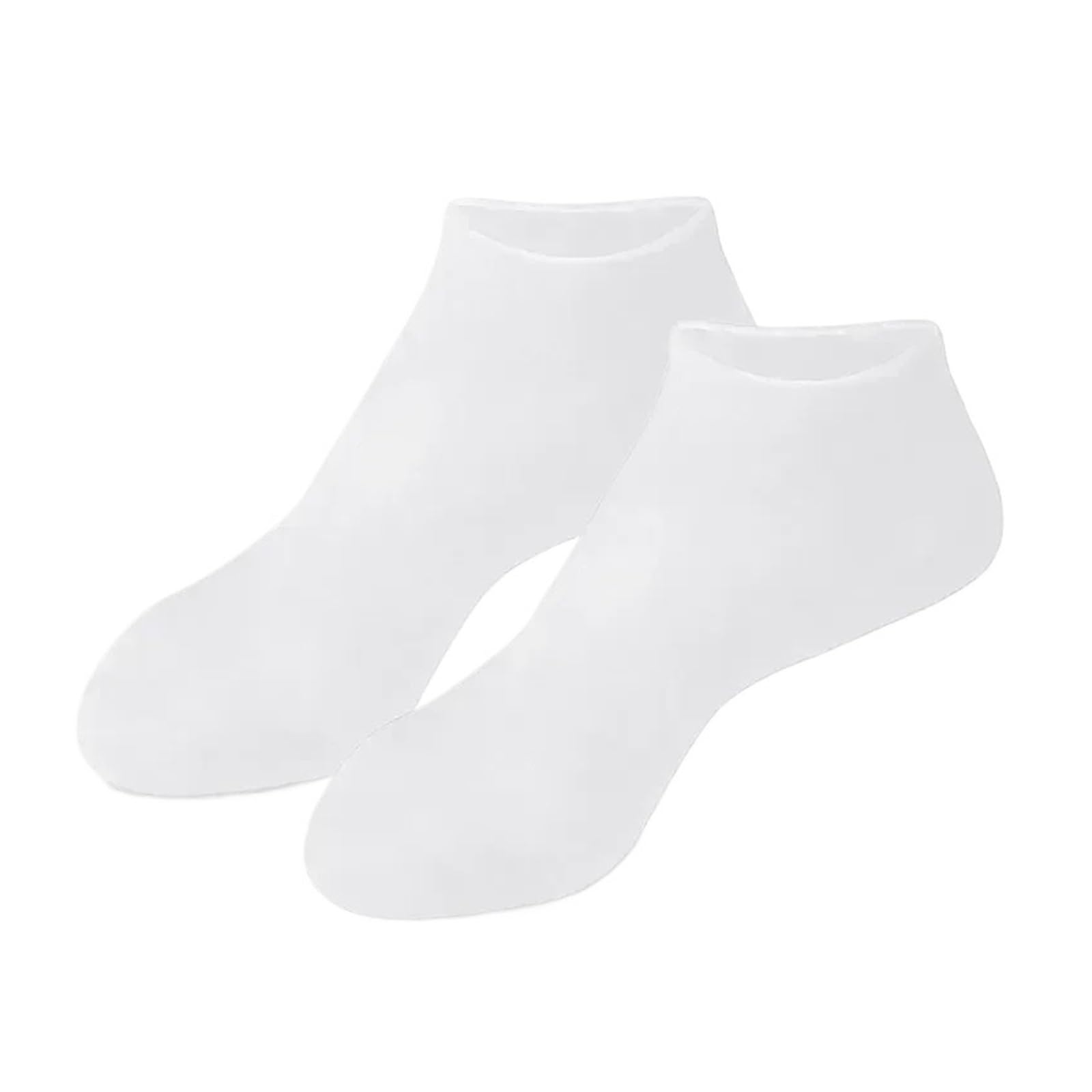 Silikonsocken, feuchtigkeitsspendende Gel-Socken, Peeling und Verhinderung von Trockenheit, rissige, abgestorbene Haut, Schutzfuß (Farbe: Weiß, 30–40 m, Größe: Einheitsgröße)
