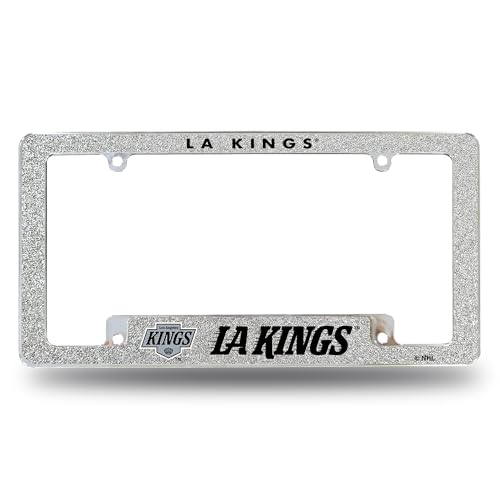 Rico Industries NHL Hockey Los Angeles Kings Silver Chrome All Over Automotive Bling License Plate Frame