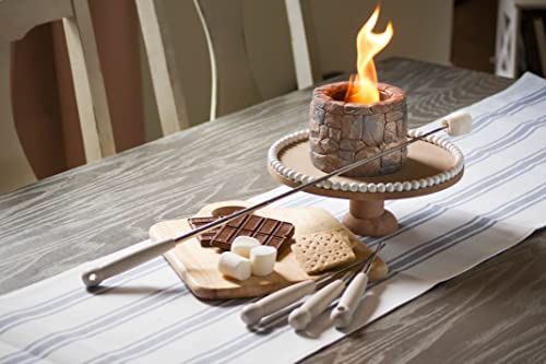Weyland Tabletop Fire Pit Bowl With Roasting Sticks - Mini Fireplace Indoor/Outdoor Personal Portable Table Top Smores Maker Firepit - Small Concrete Bonfire For City Patio Isopropyl Alcohol Fuel #TOP5