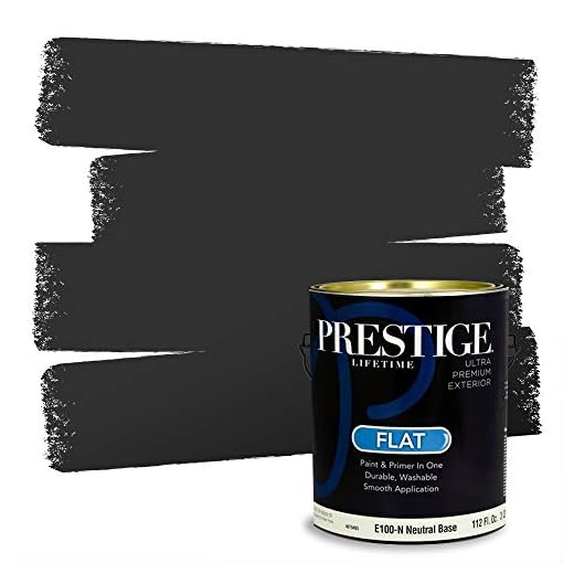 PRESTIGE Paints E100-N-SW6991 Exterior Paint and Primer in One, 1-Gallon, Flat, Comparable Match of Sherwin Williams Black Magic, 1 Gallon, SW239-Black